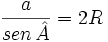 \frac{a}{sen \, \hat A} = 2R