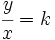 \cfrac{y}{x} = k