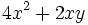 4x^2+2xy\;