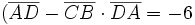 (\overline{AD}-\overline{CB} \cdot \overline{DA}=-6