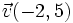 \vec{v}(-2,5)