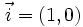 \vec{i}=(1,0)