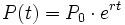 P(t) = P_0 \cdot e^{rt} \,