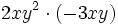 2xy^2 \cdot (-3xy)\;