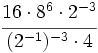\cfrac{16 \cdot 8^6 \cdot 2^{-3}}{(2^{-1})^{-3} \cdot 4}