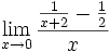 \lim_{x \to 0} \frac{\frac{1}{x+2}-\frac{1}{2}}{x}