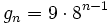 g_n=9 \cdot 8^{n-1}\;