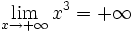 \lim_{x \to + \infty} x^3= + \infty