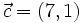 \vec{c}=(7,1)