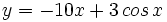 y=-10x+3\,cos \, x\;