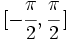 [-\cfrac{\pi}{2},\cfrac{\pi}{2}\,]