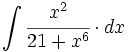 \int \cfrac{x^2}{21+x^6} \cdot dx