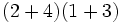 (2+4)(1+3)\;