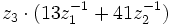 z_3 \cdot (13z_1^{-1}+41z_2^{-1})