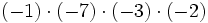 (-1) \cdot (-7) \cdot (-3) \cdot (-2)\;