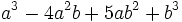 a^3-4a^2b+5ab^2+b^3\;