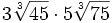 3\sqrt[3]{45} \cdot 5\sqrt[3]{75}\;