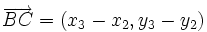 \overrightarrow{BC}=(x_3-x_2,y_3-y_2)