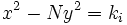 x^2 - Ny^2 = k_i\;