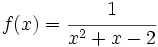 f(x)=\cfrac{1}{x^2+x-2}\;