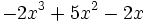 -2x^3+5x^2-2x\;