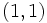 (1, 1)\,