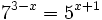 7^{3-x}=5^{x+1}\;