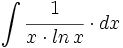 \int \cfrac{1}{x \cdot ln\,x} \cdot dx