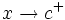 x \rightarrow c^+