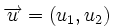 \overrightarrow{u}=(u_1,u_2)