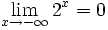 \lim_{x \to - \infty} 2^x= 0