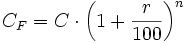 C_F=C \cdot \bigg(1+\frac{r}{100}\bigg)^n