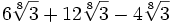 6 \sqrt[8]{3}+12 \sqrt[8]{3}-4 \sqrt[8]{3}\;