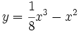 y=\cfrac{1}{8}x^3-x^2\;