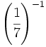 \left( \cfrac{1}{7} \right)^{-1}\;