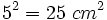 5^2=25~cm^2\;