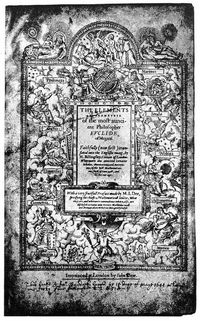 Portada de Los elementos de Euclides, publicada en 1570 por Sir Henry Billingsley.